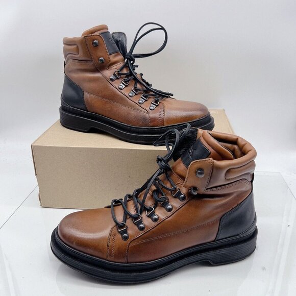 Rodd & Gunn Alpine Trek Men’s Combat Hiking Boots Lace Up Brown Leather 41 US 8 - Picture 1 of 12